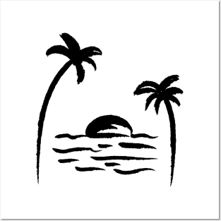 black palm trees design Posters and Art